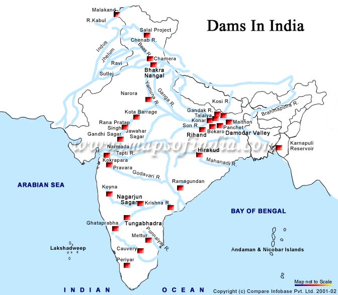 Map of India&#039;s Dams