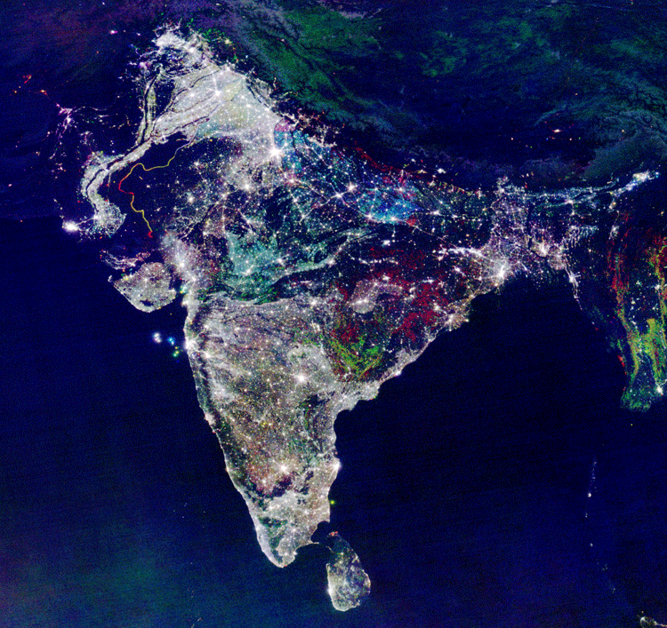 NASA Picture of India by Night