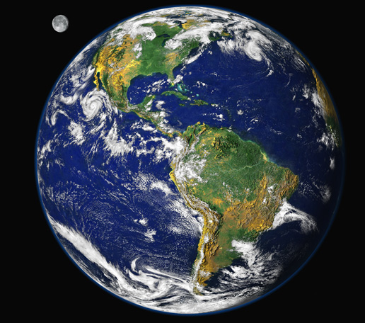 The &quot;Blue Marble&quot; as seen from space in the year 2000
