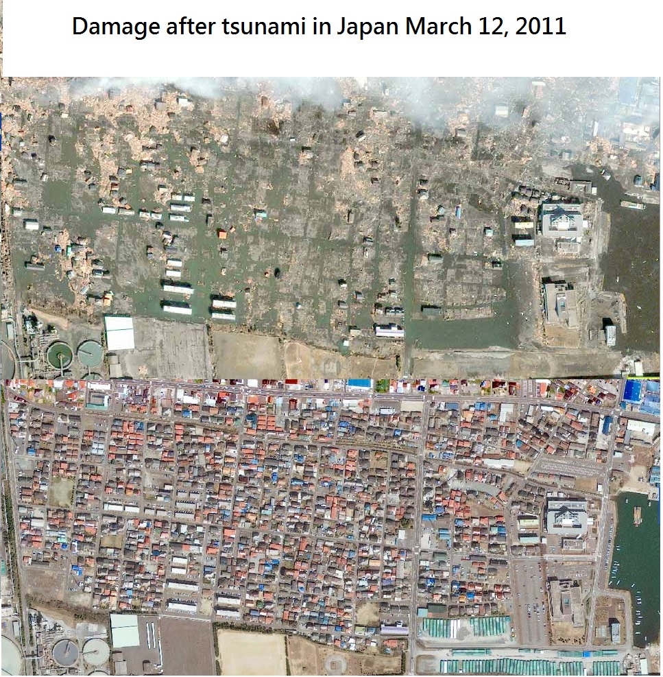 Damage after tsunami in Japan, March 12/2011