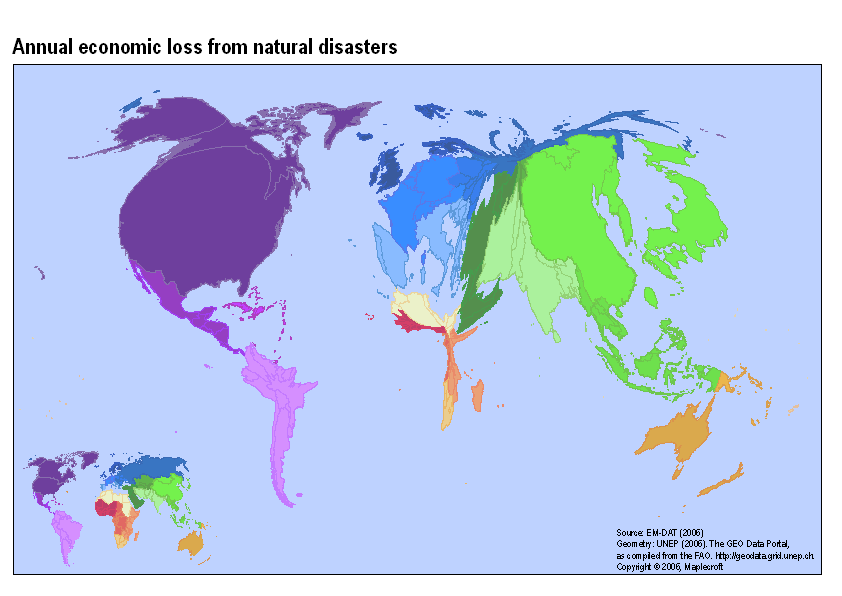 Annual economic loss from natural disasters