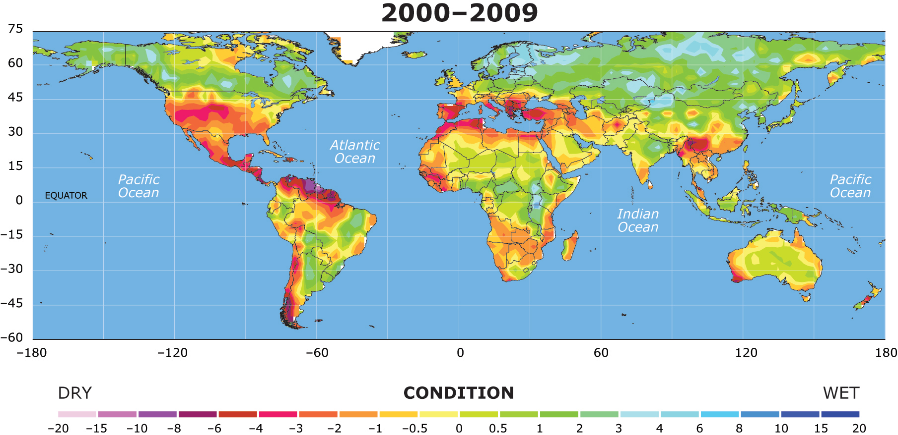 droughts from 2000 to 2099