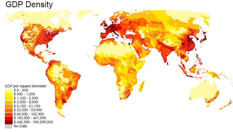 GDP density World Map 