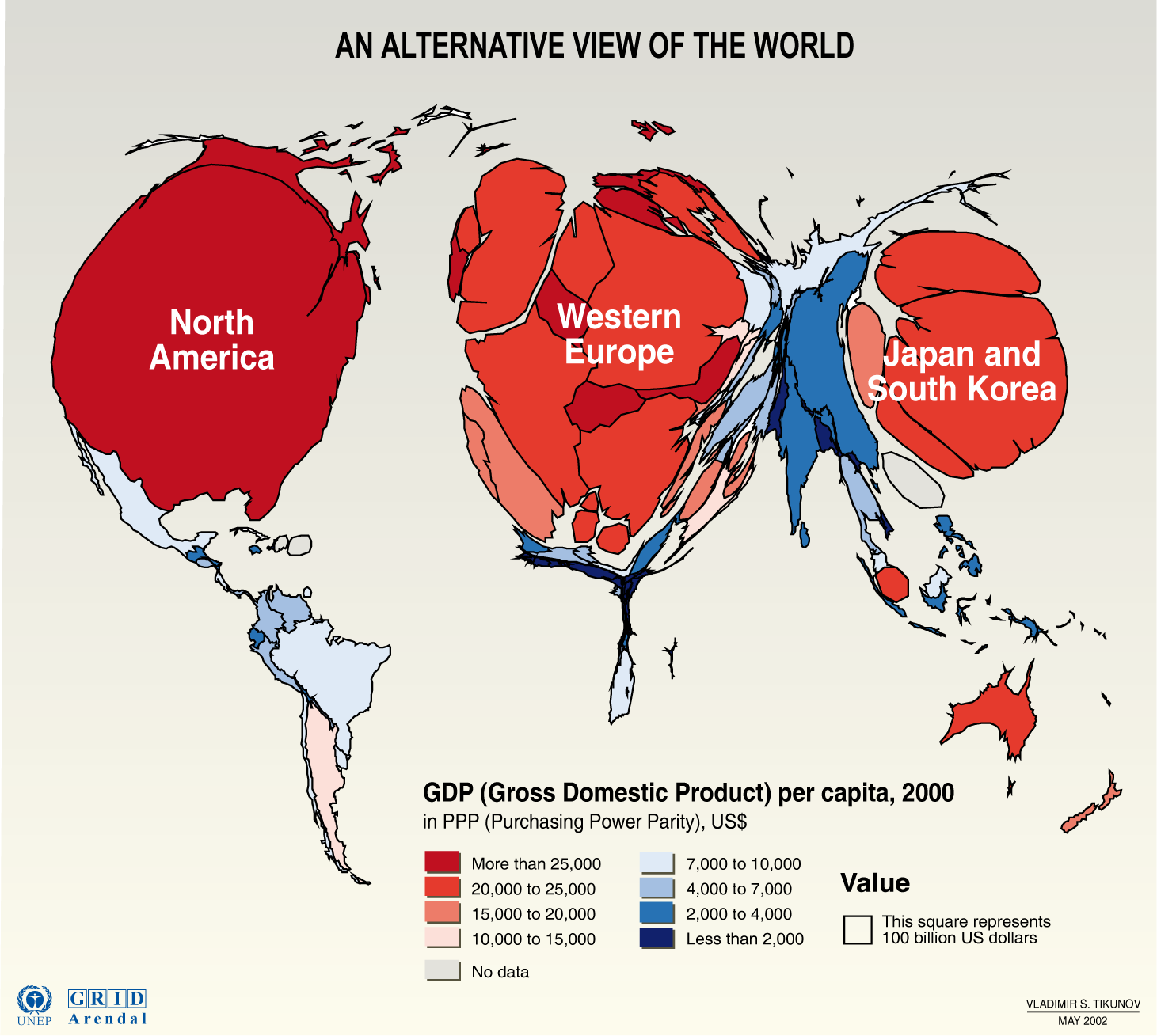 GDP per person World map