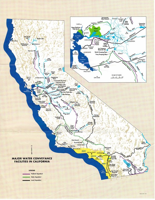 Major water conveyance facilities in California