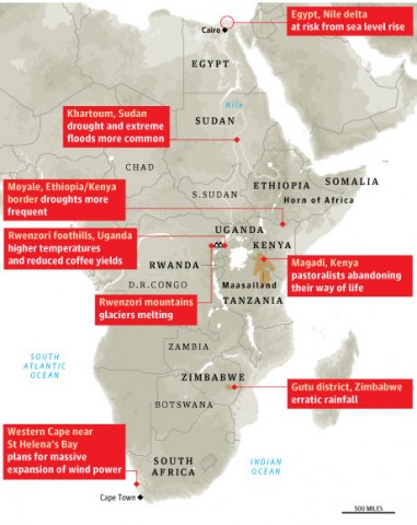 Climate change hotspots in Africa Climate change hotspots in Africa
