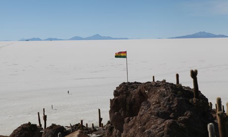 The Salar salt flat in Bolivia. Domestic opinion is divided about the exploitation of the country's lithium reserves. Photograph: Dan Collyns The Salar salt flat in Bolivia. Domestic opinion is divided about the exploitati