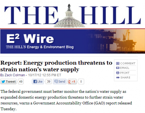 Energy production threatens to strain nation’s water supply Energy production threatens to strain nation’s water supply