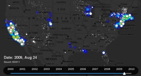 The Open PV Project: The real-time status of the solar photovoltaic market in th