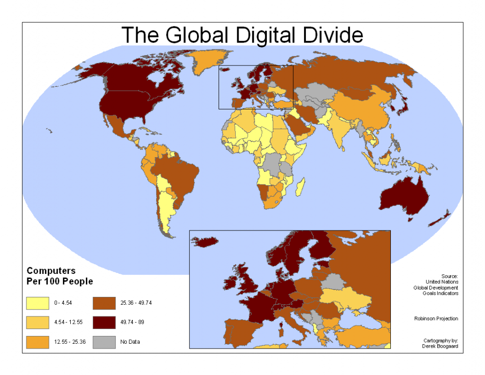 Representation of the global computer&#039;s distribution